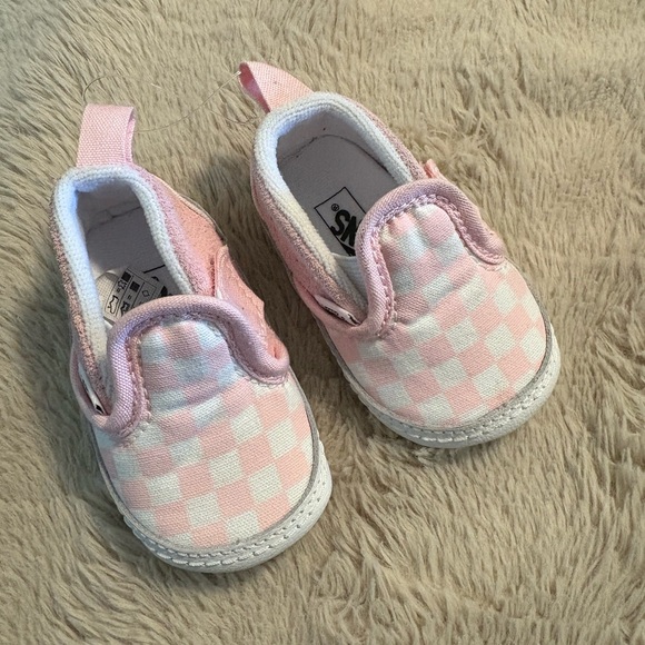 Vans Pink Checkered Kids Slip-On Shoes baby infant shoes size 1 - Picture 1 of 4